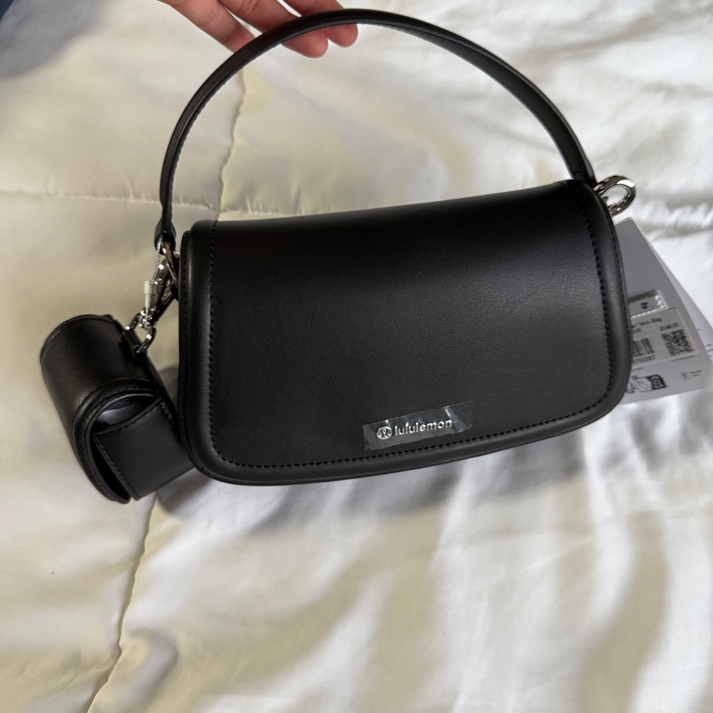 Lululemon Cactus “Leather” Mini Bag in Black/Silver